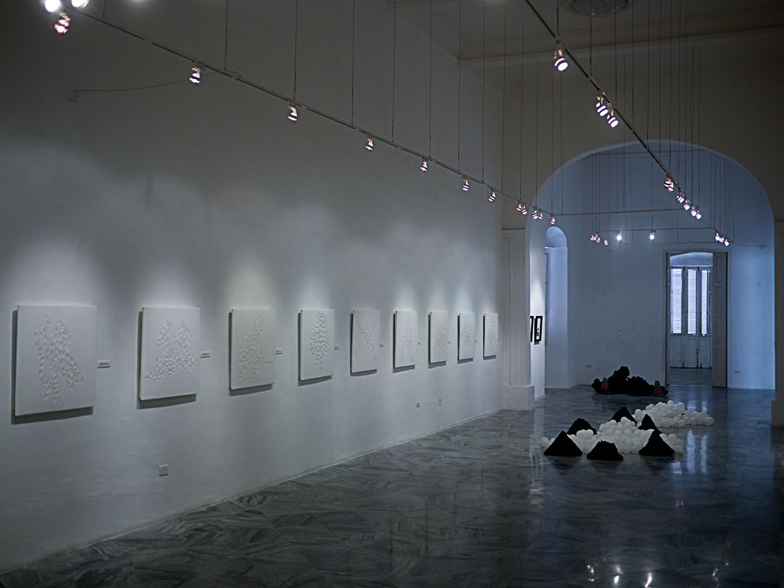 Installation shot of group show at Centro de Desarrollo de las Artes Visuales in Havana, Cuba.