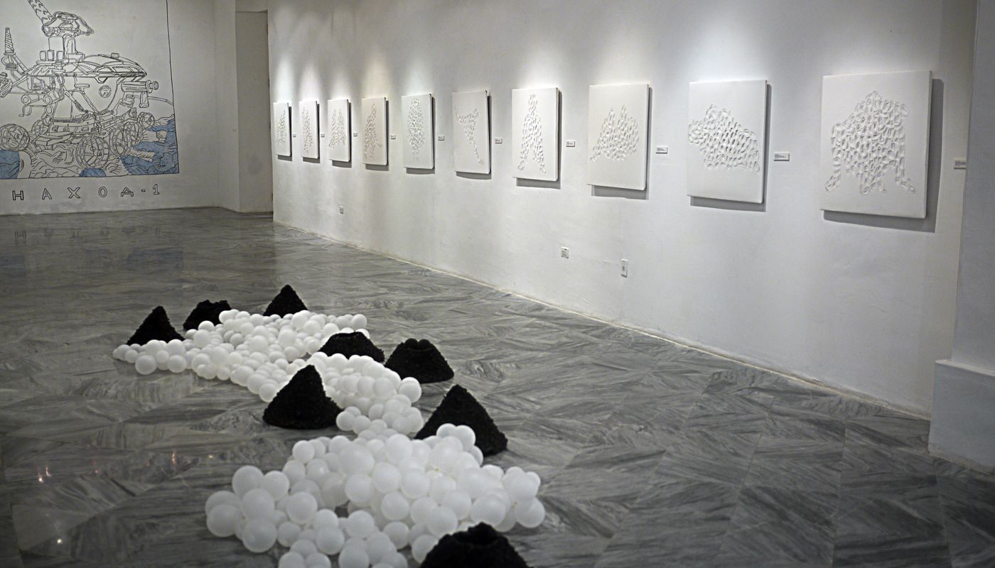 Installation shot of group show at Centro de Desarrollo de las Artes Visuales in Havana, Cuba.