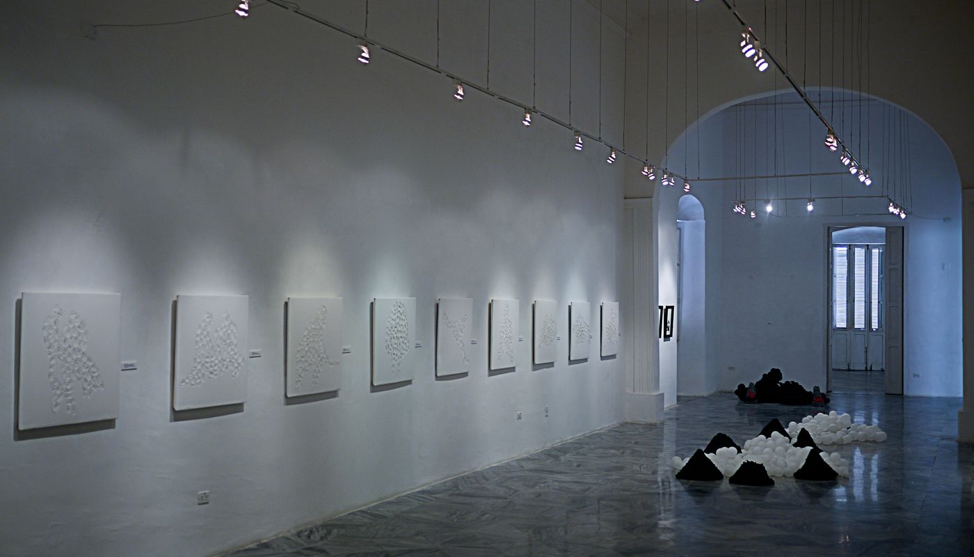 Installation shot of group show at Centro de Desarrollo de las Artes Visuales in Havana, Cuba.